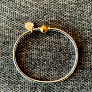 Eden Hand Arts sterling/14k gold single screw ball Cape Cod bracelet- like new!